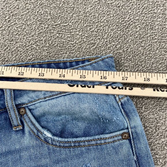 KanCan Cutoff Jean Short Women's Size 9/28 Mid Rise Button Fly Cotton Denim Blue - Picture 7 of 10